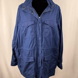 Lands’ End Navy Utility Jacket 1X